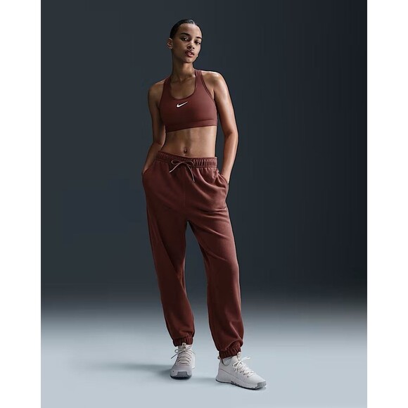 Nike Therma-FIT One Loose Fleece Pants Red Sepia Pale Ivory Size Large - Picture 1 of 12